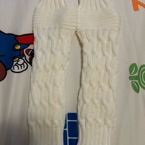 Cozy Cream Cable Knit long gloves arm warmers